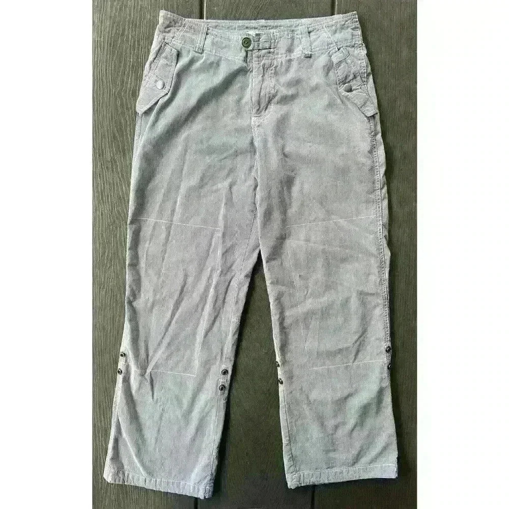 Magellan Sportswear Lightweight Convertible Pants Sz 10 Striped Pockets Blue